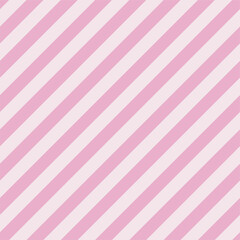 Seamless pattern with pink and white diagonal stripes. Awning stripes design in a vintage palette.