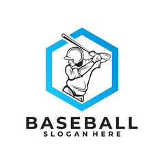 baseball logo vector design silhouette