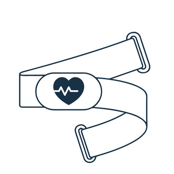 heart rate monitor strap outline clip art preview