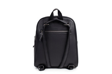 Leather bag isolated on white.