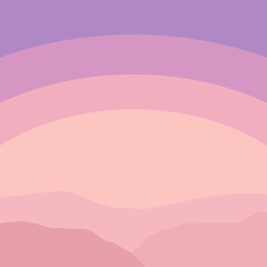 Canyon in Sunset View, Miniaml Flat Background, Pastel Style