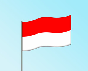 3d flag of indonesia