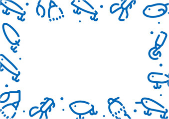 Fishing lure pattern background for graphic design.A-size horizontal frame.