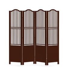 Brown folding screen isolated on white