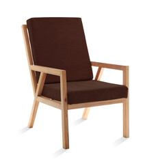 Brown armchair isolated on white