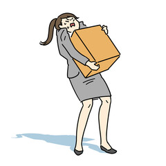 重い荷物を運ぶビジネスパーソン