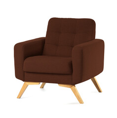 Brown armchair isolated on white