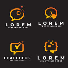 set of chatting logo vector design template