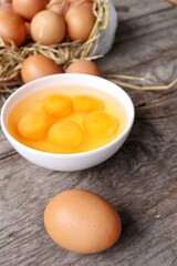 Fresh eggs in a bowl