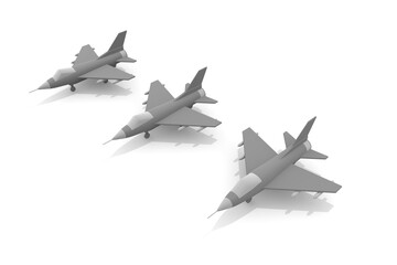 3 fighter planes. landing. airplane. army. defense.