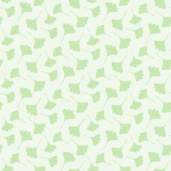 Ginko biloba seamless pattern with elegant leaves in green colors. Versatile trendy background design for packaging, wallpaper, postcards. Trendy textile pattern. Vector background