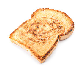 Tasty toast on white background