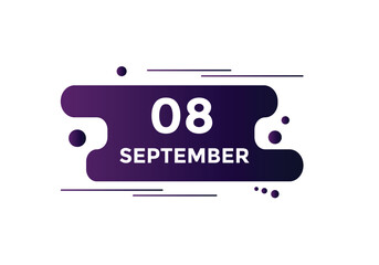 september 8 calendar reminder. 8th september daily calendar icon template. Vector illustration 
