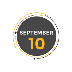 september 10 Calendar icon Design. Calendar Date 10th september. Calendar template 
