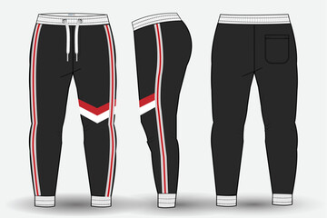 Trouser pant design and technical fashion illustration for trouser and Sweatpants design	