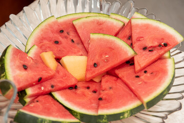 fresh and red  sliced  watermelon 