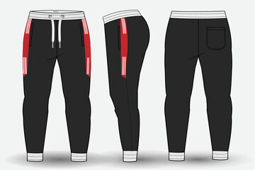 Trouser design template for technical fashion illustration and trousers pant design for Sweatpants design and mockup