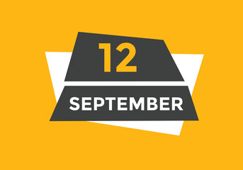 september 12 Calendar icon Design. Calendar Date 12th september. Calendar template 
