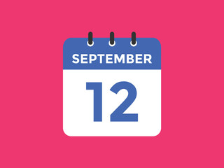 september 12 calendar reminder. 12th september daily calendar icon template. Vector illustration 
