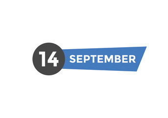 september 14 Calendar icon Design. Calendar Date 14th september. Calendar template 
