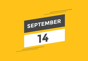 september 14 Calendar icon Design. Calendar Date 14th september. Calendar template 
