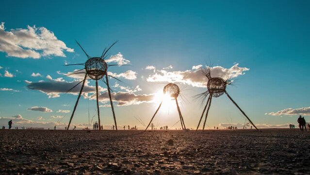 View of the Burning Man (AfrikaBurn) festival in South Africa
