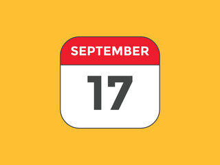 september 17 Calendar icon Design. Calendar Date 17th september. Calendar template 

