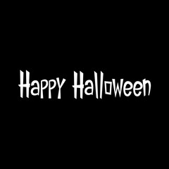 Happy Halloween text banner. Happy Halloween text design on black background.