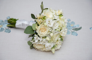 Brides Flowers, wedding bouquet of white roses