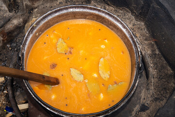 stew with meat and bay leaves and vegetables, specialty from Romania