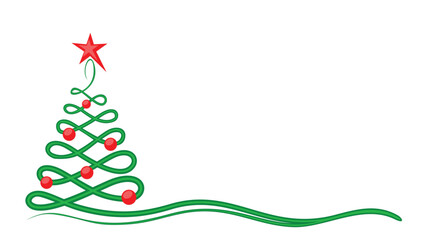 A greeting card with a Christmas tree.
