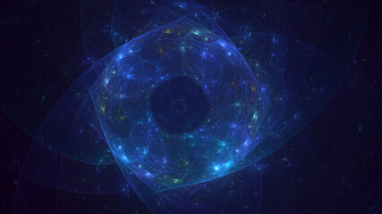 3D rendering abstract multicolor technology fractal light background