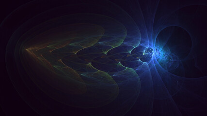 3D rendering abstract colorful fractal light background