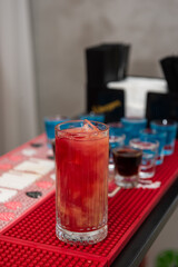 Shot Glasses Of Mexican Tequila Cocktail 