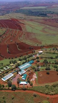 aerial view of the farmland in Arusha