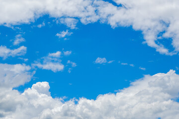 真夏の青空と白い雲　