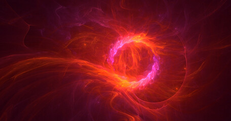 3D rendering abstract multicolor fractal light background