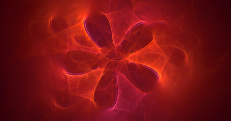 3D rendering abstract multicolor fractal light background