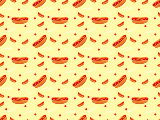 Delicious junk food pattern background for kid's book cover, gift paper, card and many other