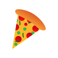 Delicious pizza, food vector illustration