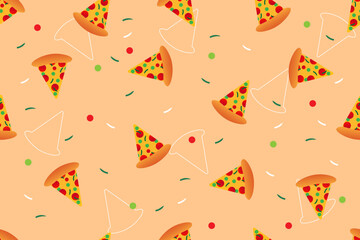 Delicious junk food pattern background for kid's book cover, gift paper, card and many other