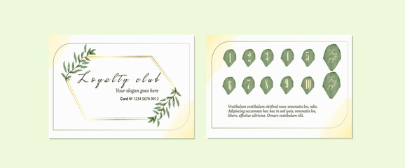 tender loyalty card in rustic style