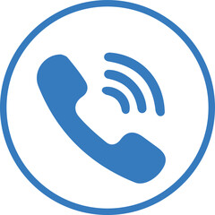 Blue phone icon, telephone icon vector