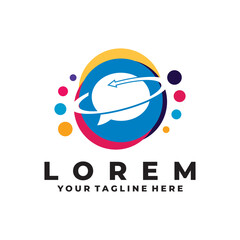 chatting logo vector design template