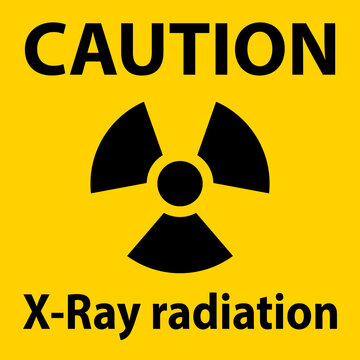 Caution Sign x-ray radiation On White Background