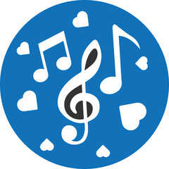 Cute music icon, music note icon vector