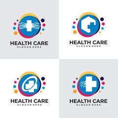 set of health logo vector design template