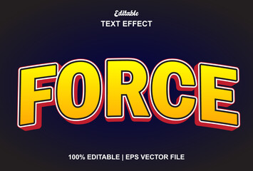 force text effect with yellow color and can be edited.