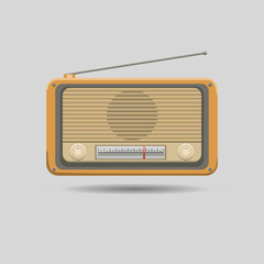 Vintage radio for your design solid color style