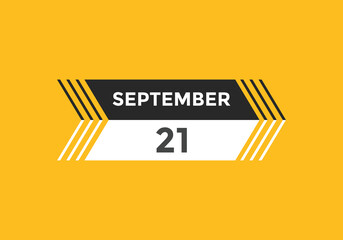 september 21 calendar reminder. 21th september daily calendar icon template. Vector illustration 
